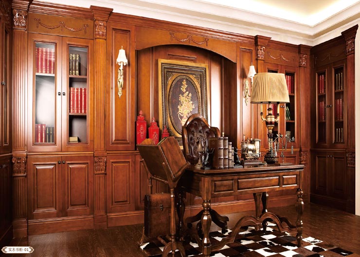 歐式成品柜系列-實(shí)木書柜